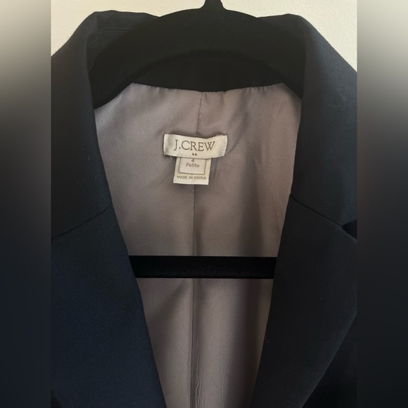 J. Crew Suit Wool blend sleek Size 4 Petite Black Blazer - Picture 5 of 8